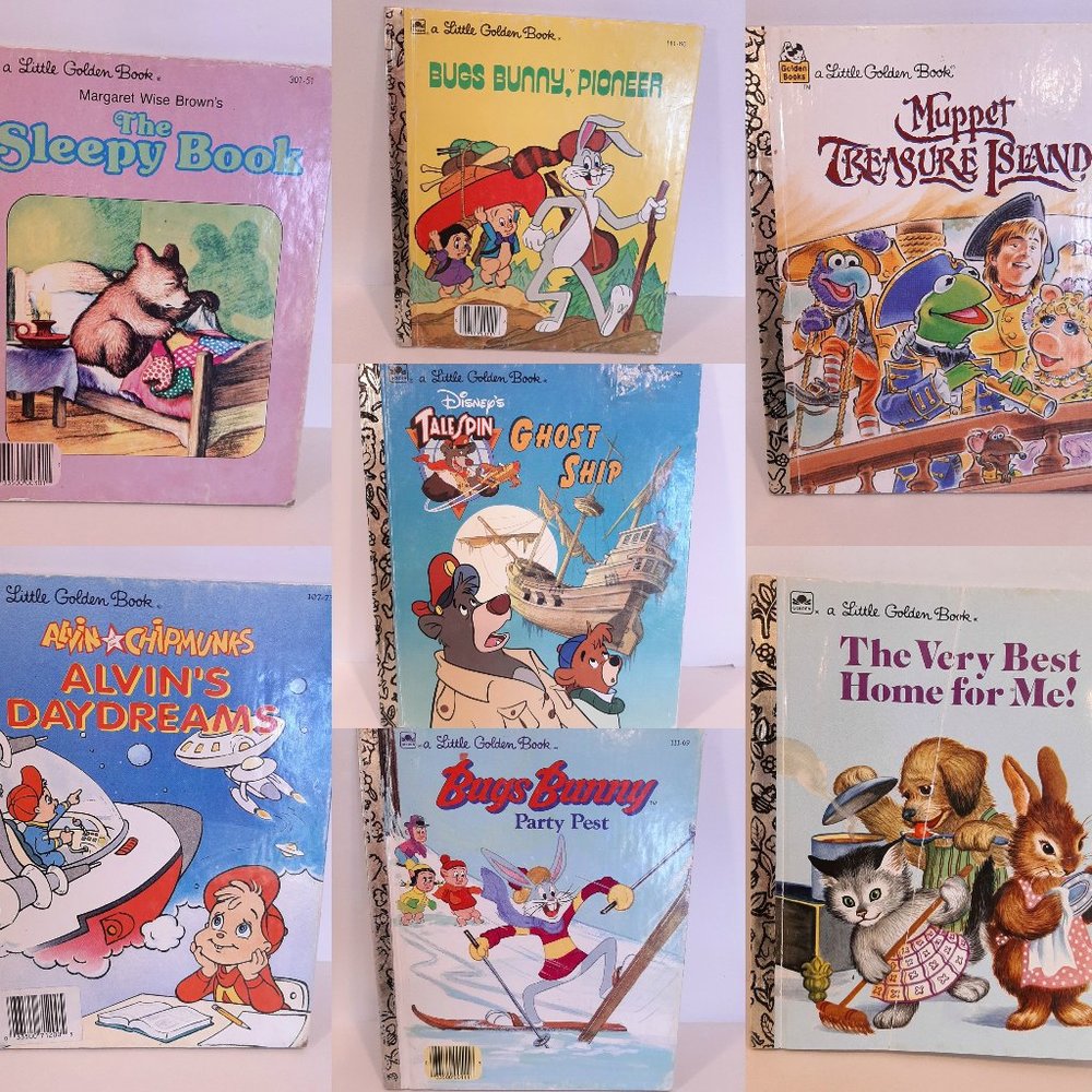 Lot of 7 Vintage Little Golden Books 1948-1995